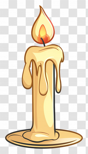 Candle - Dripping Candle With Bright Flame Illustration Transparent PNG
