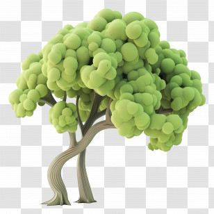Animated Tree - Artistic Green Tree Transparent PNG