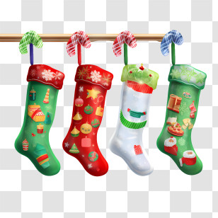 Christmas Stockings
 - Christmas Stockings With Festive Designs Transparent PNG