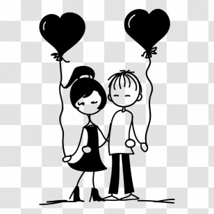 Falling In Love Romance Friendship Feeling - Cartoon - Watercolor Transparent PNG