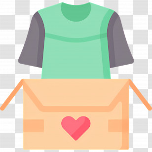 Clothes Box - Green T-shirt In Donation Box Transparent PNG