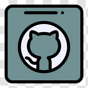 Github Icon - Cat Icon In Minimalist Style Transparent PNG