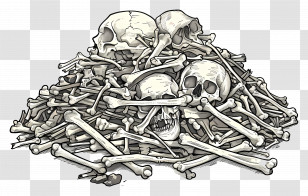Pile Of Bones - Pile Of Skulls And Bones Transparent PNG