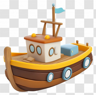 Cartoon Boat - Cute Toy Boat Transparent PNG