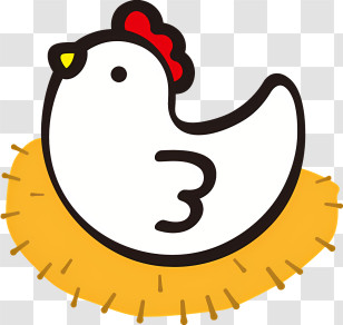 White Chicken - Cartoon Chicken In Nest Transparent PNG