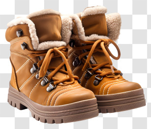 Winter Boots - Brown Winter Boots With Fur Lining Transparent PNG