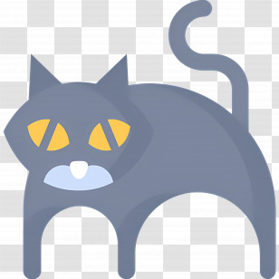 Halloween Cat - Cartoon Grey Cat Illustration Transparent PNG