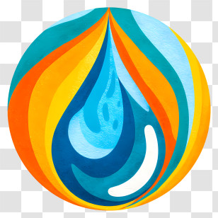 Water Drop Icon - Colorful Water Drop Design Transparent PNG