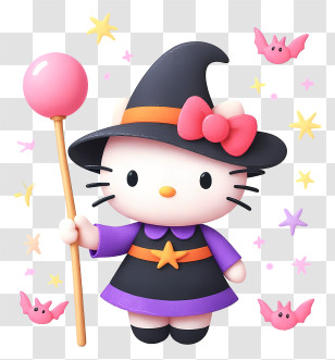 Halloween Hello Kitty - Hello Kitty As Little Witch Transparent PNG