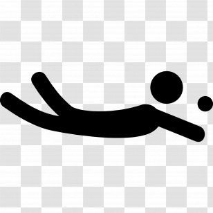 Volleyball Player - Black Stick Figure Diving Illustration Transparent PNG