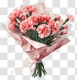 Carnations Bouquet - Pink Carnation Bouquet Transparent PNG