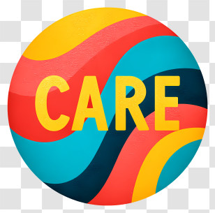 Care Icon - Colorful CARE Text In Circle Transparent PNG