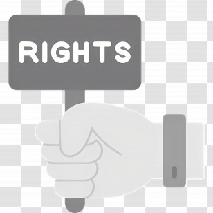 Hand Holding Rights Placard - Hand Holding Rights Placard Illustration Transparent PNG