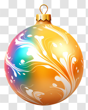 Christmas Ornament - Decorative Gold Swirling Ornament Ball Transparent PNG