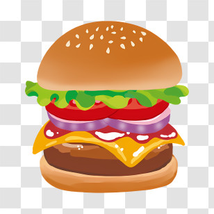 Icon - Classic Burger With Fresh Toppings Transparent PNG
