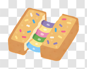 Food Elements - Colorful Rainbow Cake Slice Transparent PNG