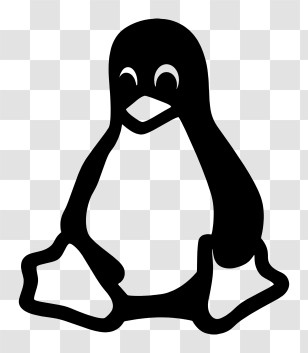 Linux Logo - Minimalist Black Penguin Logo Illustration Transparent PNG