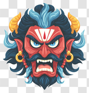 Demonic Face - Fierce Demon Face Transparent PNG