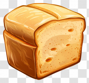 Bread Loaf - Illustration Of Fresh Baked Bread Transparent PNG