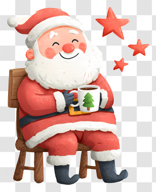 Santa Claus Sitting On Chair - Cozy Sitting Santa Transparent PNG