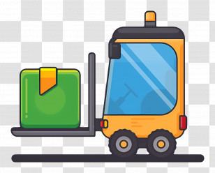 Forklift - Forklift With A Box Transparent PNG
