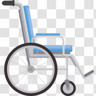 Wheelchair - Blue Wheelchair Illustration For Accessibility Transparent PNG