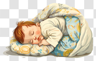 Infant Baby - Sleeping Baby Wrapped In A Blanket Illustration Transparent PNG