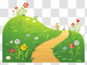 Hill Path - Beautiful Green Hillside Landscape With Pathway Transparent PNG