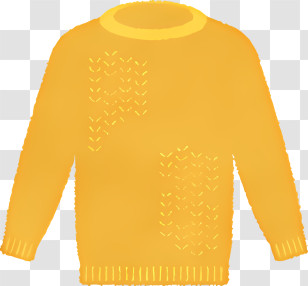 Cartoon - Yellow Knit Sweater Transparent PNG