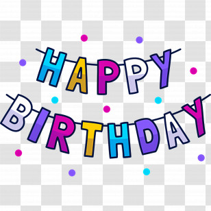 Happy Birthday - Colorful Happy Birthday Banner Design Transparent PNG