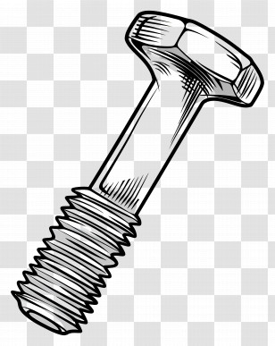 Screw - Detailed Bolt Drawing Transparent PNG