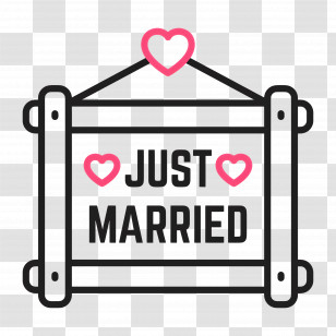 Just Married - Just Married Decorative Sign Transparent PNG