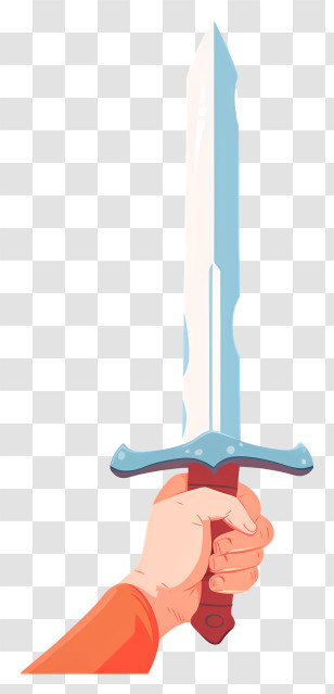 Sword - Illustrated Sword In Hand For Fantasy Art Transparent PNG