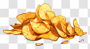 Chips - Golden Crispy Potato Chips Illustration Transparent PNG