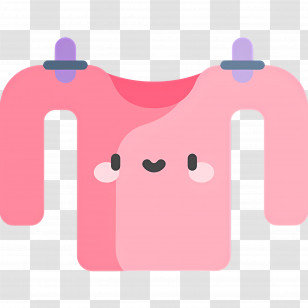 Hanging Cloth - Cute Pink Sweater With Smiling Face Transparent PNG