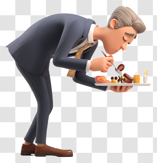 Businessman Testing Food - Cartoon Chef Tasting Food Transparent PNG