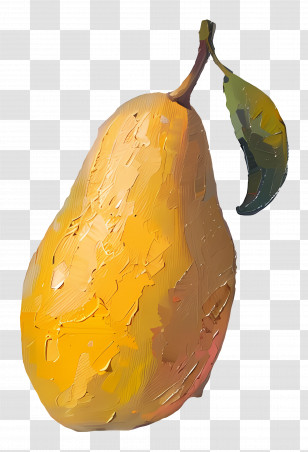 Oil Painting - Yellow Pear Illustration Transparent PNG