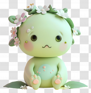 Cartoon - Green Plant Creature Transparent PNG