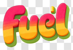 Fuel Logo - Colorful 'Fuel' 3D Text Logo Transparent PNG