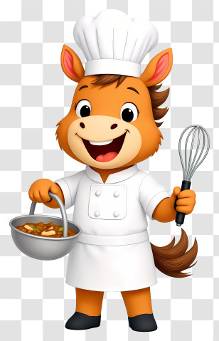 Cartoon Horse - Happy Horse Chef Cartoon Transparent PNG