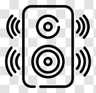 Speaker - Black Line Art Speaker Icon Transparent PNG