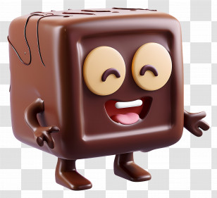 Chocolate Bar Cartoon - Square Chocolate Character Illustration Transparent PNG