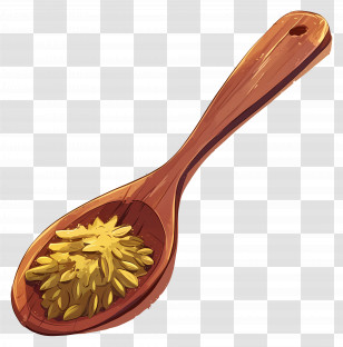 Wooden Spoon - Wooden Spoon Filled With Grains Transparent PNG