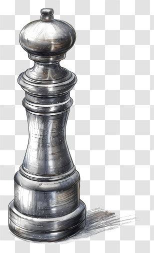 Pepper Shaker - Silver Chess Piece Illustration Transparent PNG