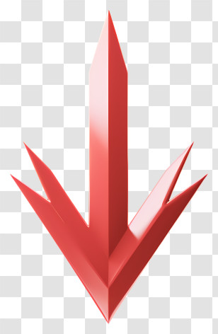 Flat Red Arrow - Sharp Red Down Arrow Symbol Transparent PNG