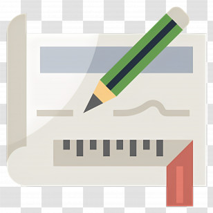 Construction Drawing - Paper And Pencil In Flat Cartoon Style Transparent PNG