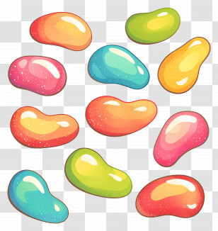 Jelly Beans - Assorted Colorful Jelly Beans Illustration Transparent PNG