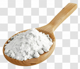 Baking Powder - Wooden Spoon Full Of Baking Powder Transparent PNG