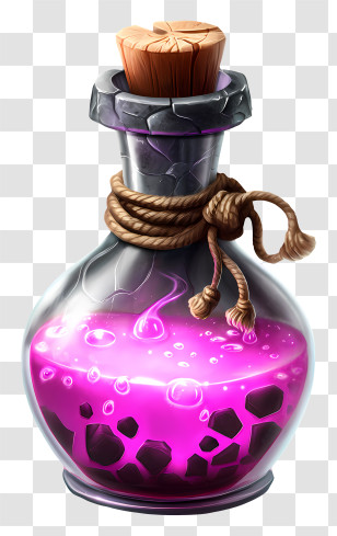 Potion Bottle - Glowing Purple Magic Potion Transparent PNG