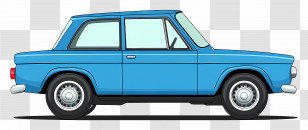 Animated Car - Blue Vintage Car Illustration Transparent PNG